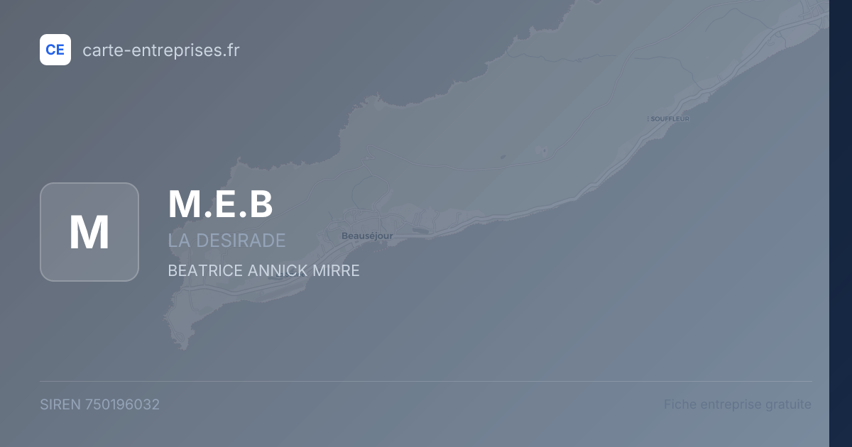 M.E.B — 750196032 — fiche entreprise