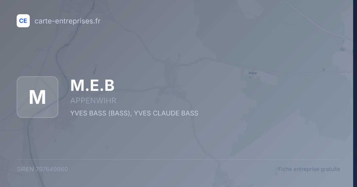 M.E.B — 797649860 — fiche entreprise