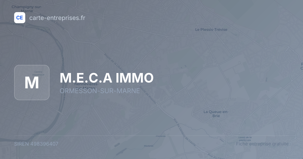 M.E.C.A IMMO — 498396407 — fiche entreprise