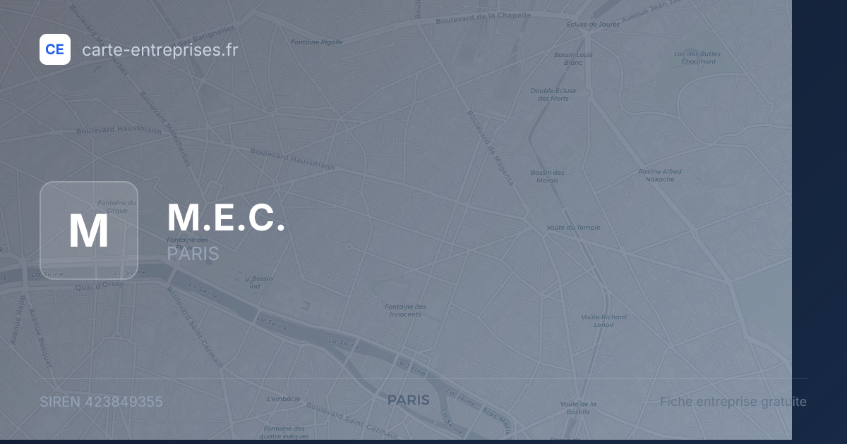 M.E.C. — 423849355 — fiche entreprise