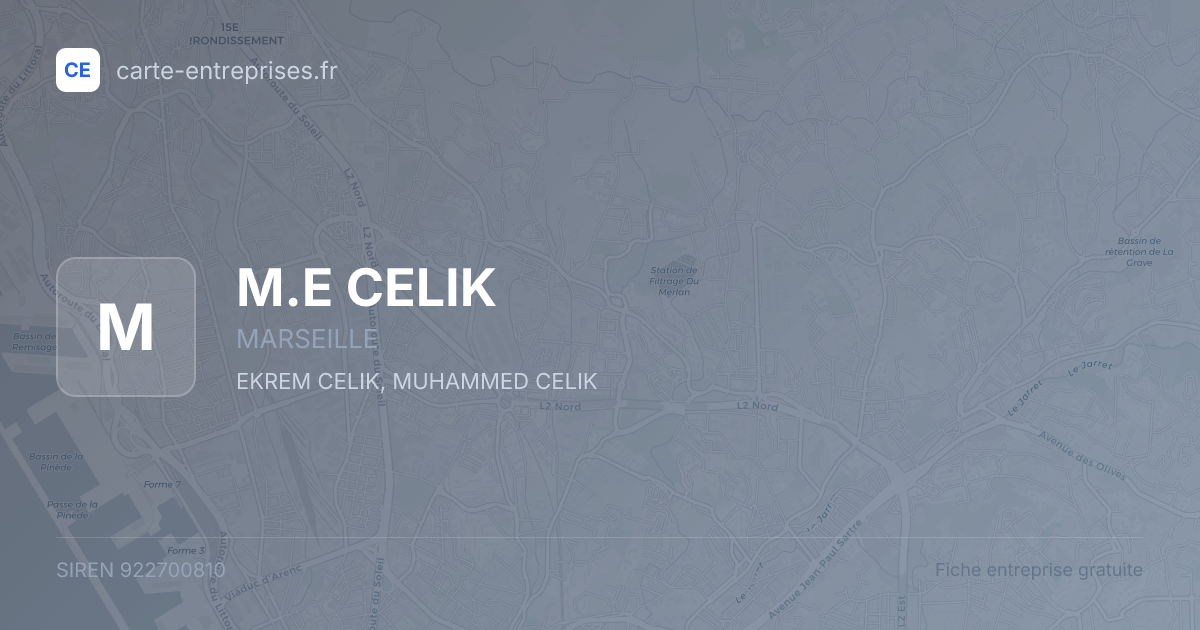 M.E CELIK — 922700810 — fiche entreprise
