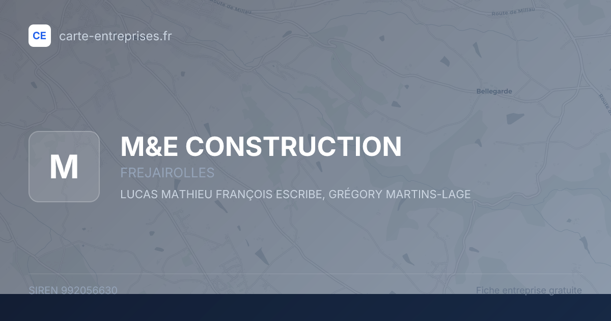 M&E CONSTRUCTION — 992056630 — fiche entreprise