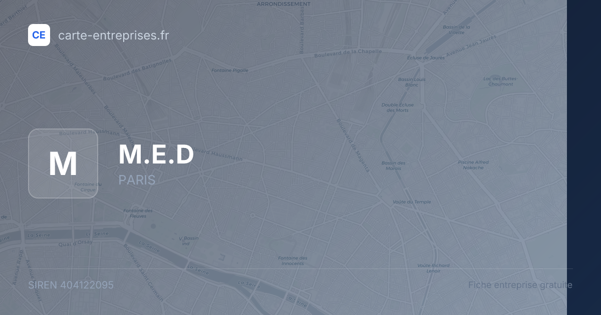 M.E.D — 404122095 — fiche entreprise