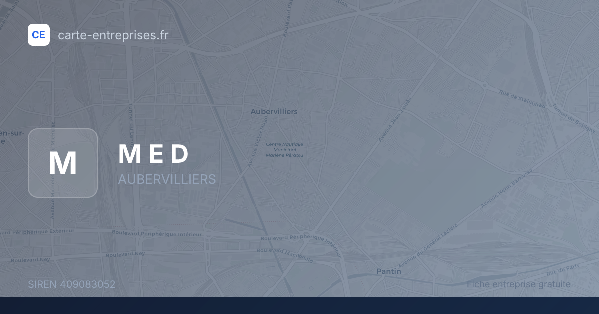 M E D — 409083052 — fiche entreprise