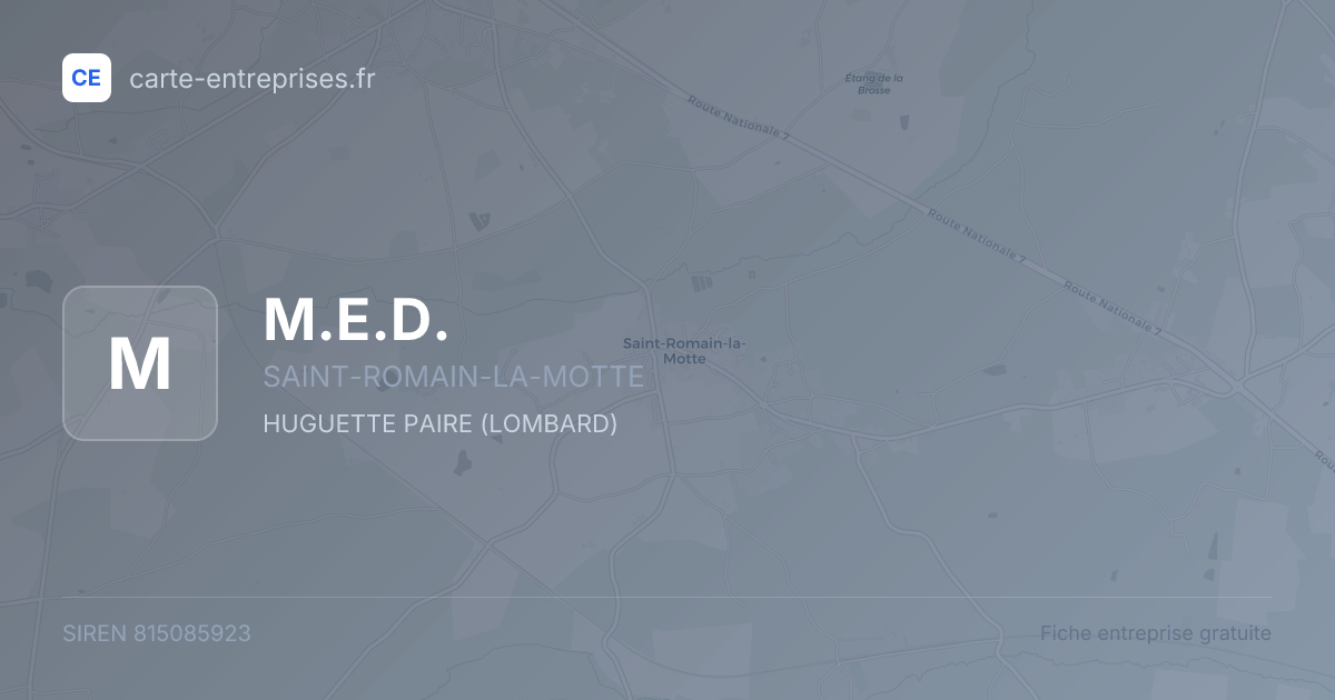 M.E.D. — 815085923 — fiche entreprise