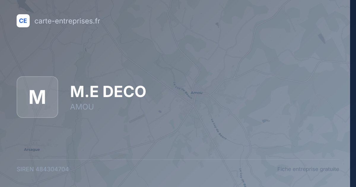 M.E DECO — 484304704 — fiche entreprise