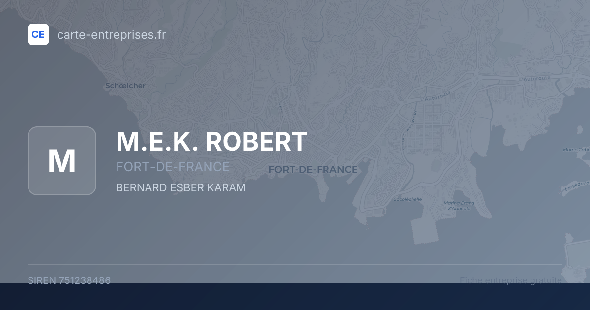 M.E.K. ROBERT — 751238486 — fiche entreprise