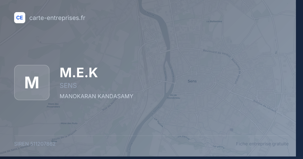 M.E.K — 511207862 — fiche entreprise