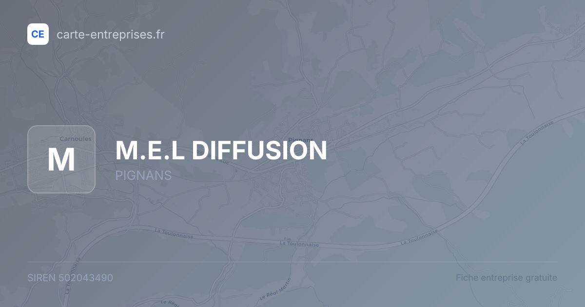 M.E.L DIFFUSION — 502043490 — fiche entreprise