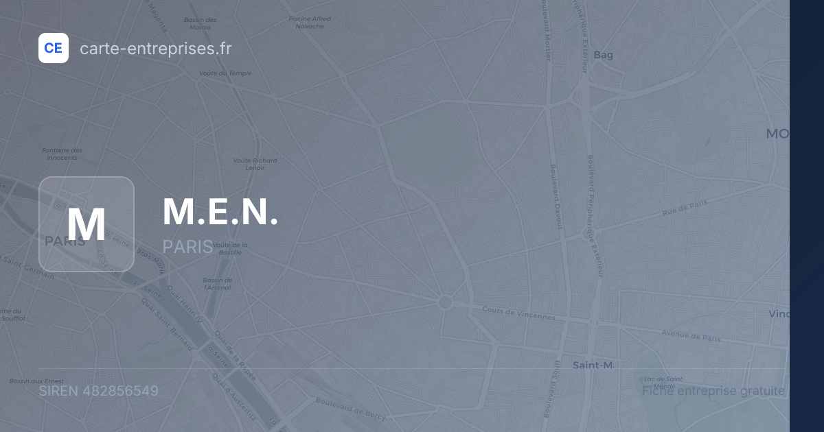 M.E.N. — 482856549 — fiche entreprise