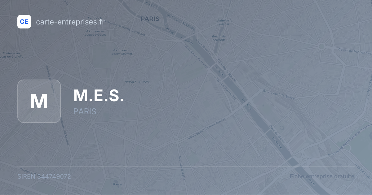 M.E.S. — 344749072 — fiche entreprise