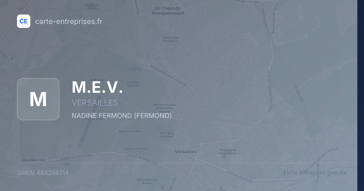 M.E.V. — 484256714 — fiche entreprise