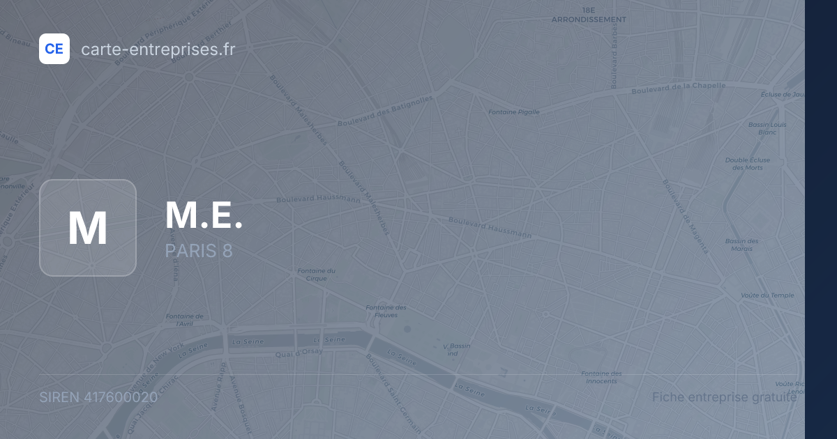 M.E. — 417600020 — fiche entreprise