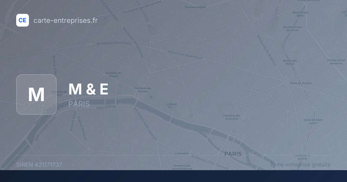 M & E — 421171737 — fiche entreprise