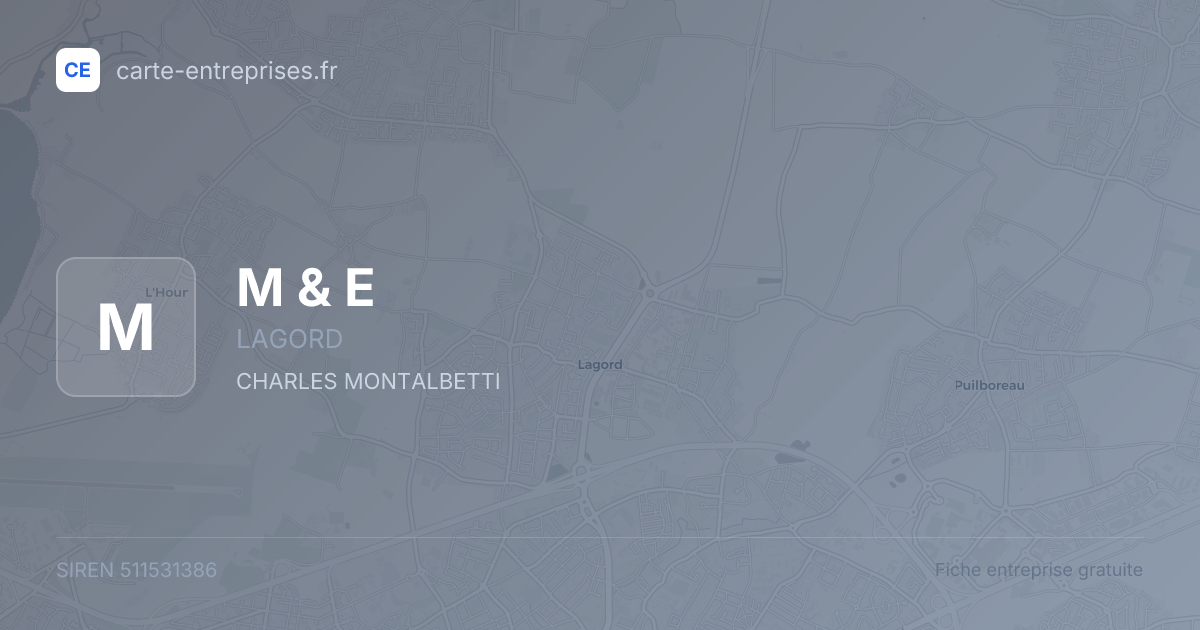 M & E — 511531386 — fiche entreprise