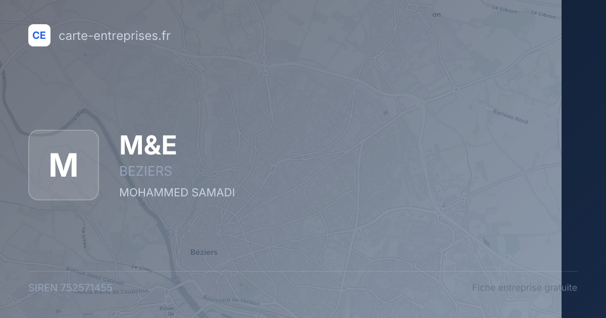 M&E — 752571455 — fiche entreprise