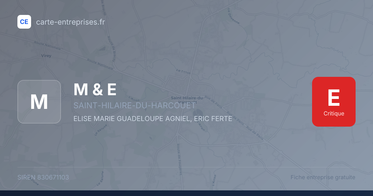 M & E — 830671103 — fiche entreprise