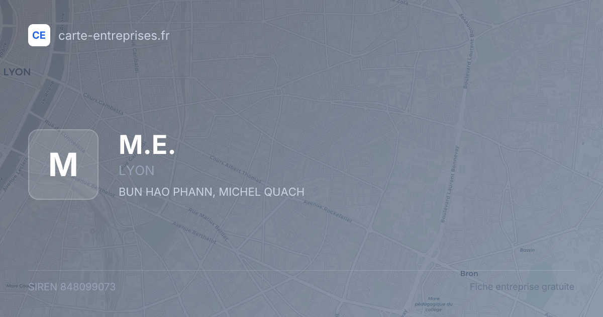 M.E. — 848099073 — fiche entreprise