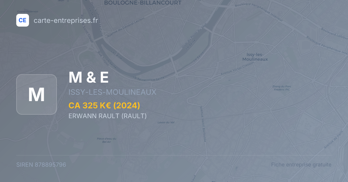 M & E — 878895796 — fiche entreprise