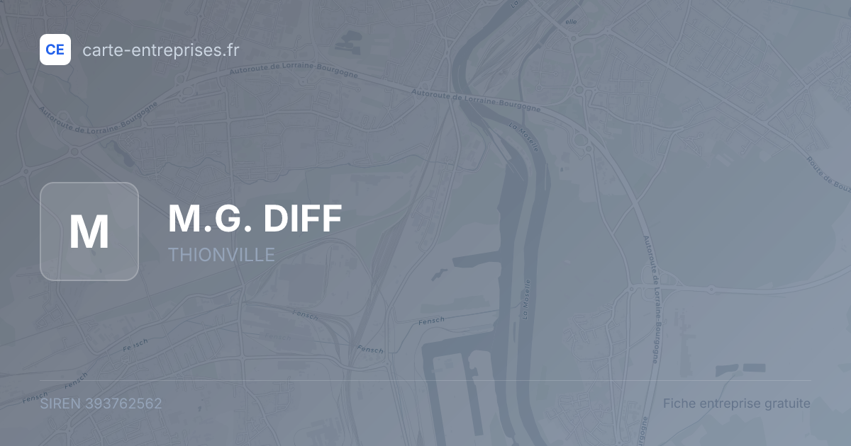 M.G. DIFF — 393762562 — fiche entreprise