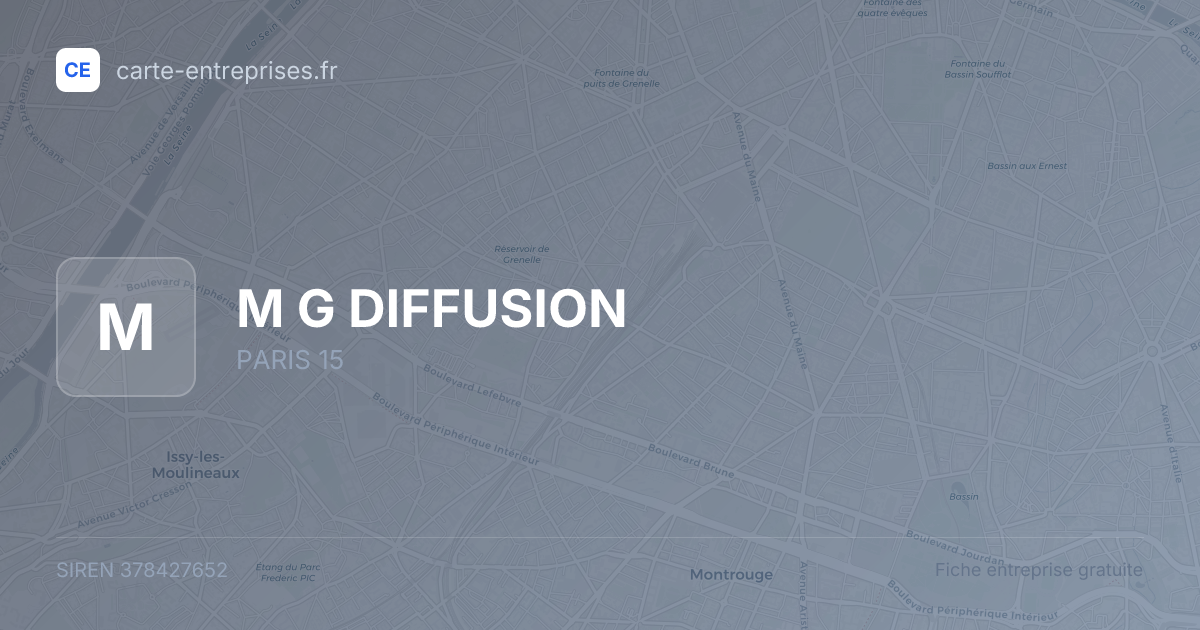 M G DIFFUSION — 378427652 — fiche entreprise
