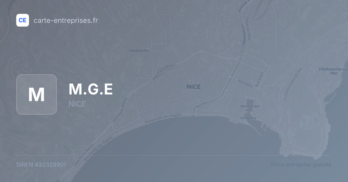 M.G.E — 433329901 — fiche entreprise