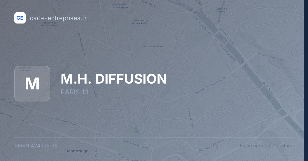 M.H. DIFFUSION — 424372175 — fiche entreprise