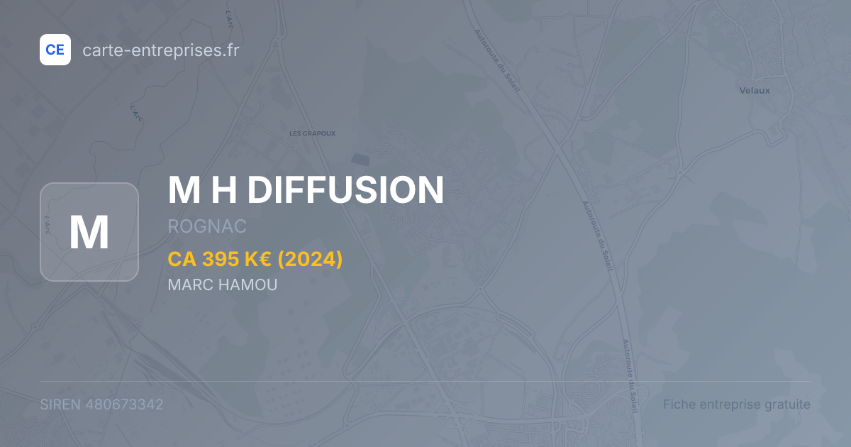 M H DIFFUSION — 480673342 — fiche entreprise
