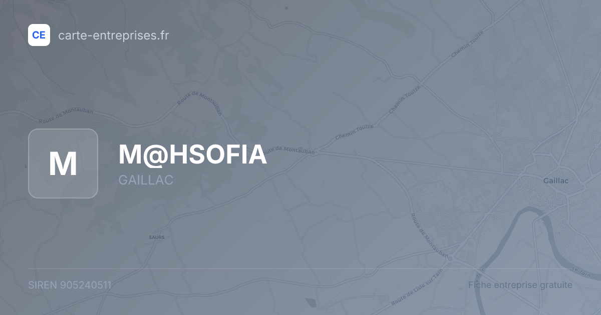M@HSOFIA — 905240511 — fiche entreprise