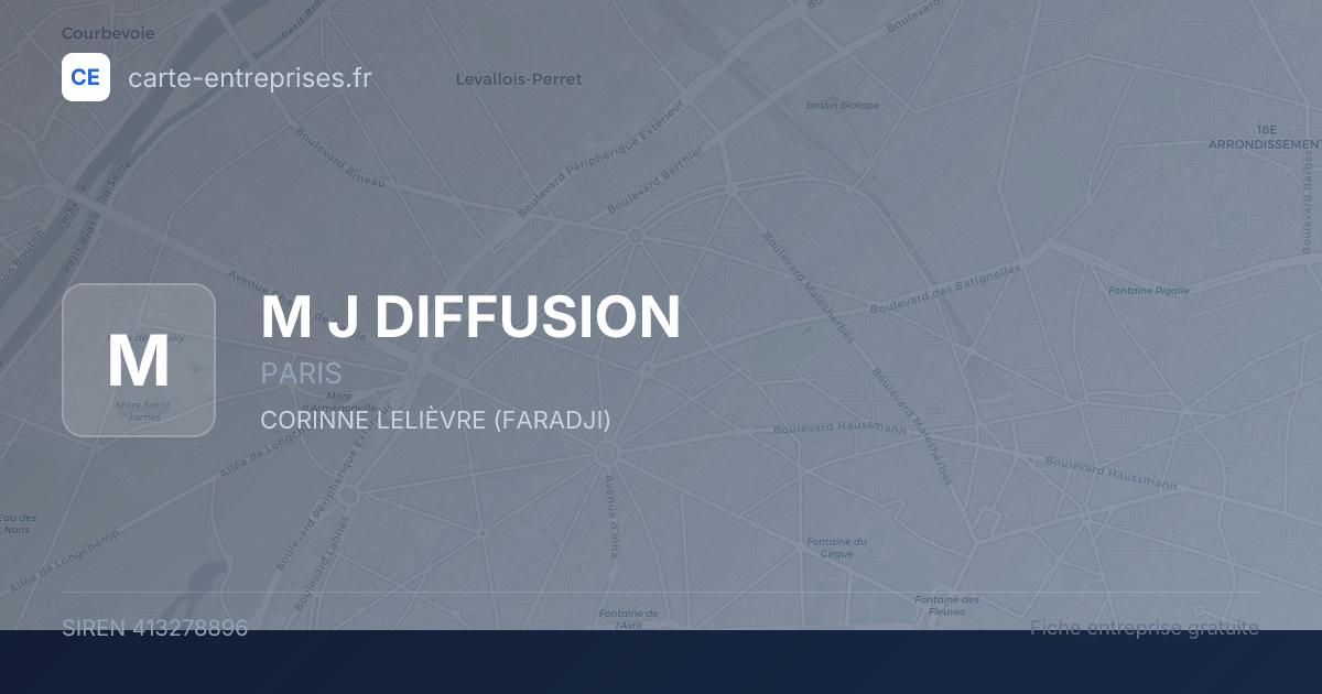 M J  DIFFUSION — 413278896 — fiche entreprise