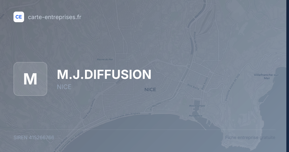 M.J.DIFFUSION — 415266766 — fiche entreprise