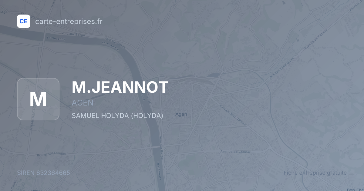 M.JEANNOT — 832364665 — fiche entreprise