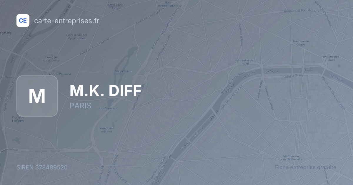 M.K. DIFF — 378489520 — fiche entreprise