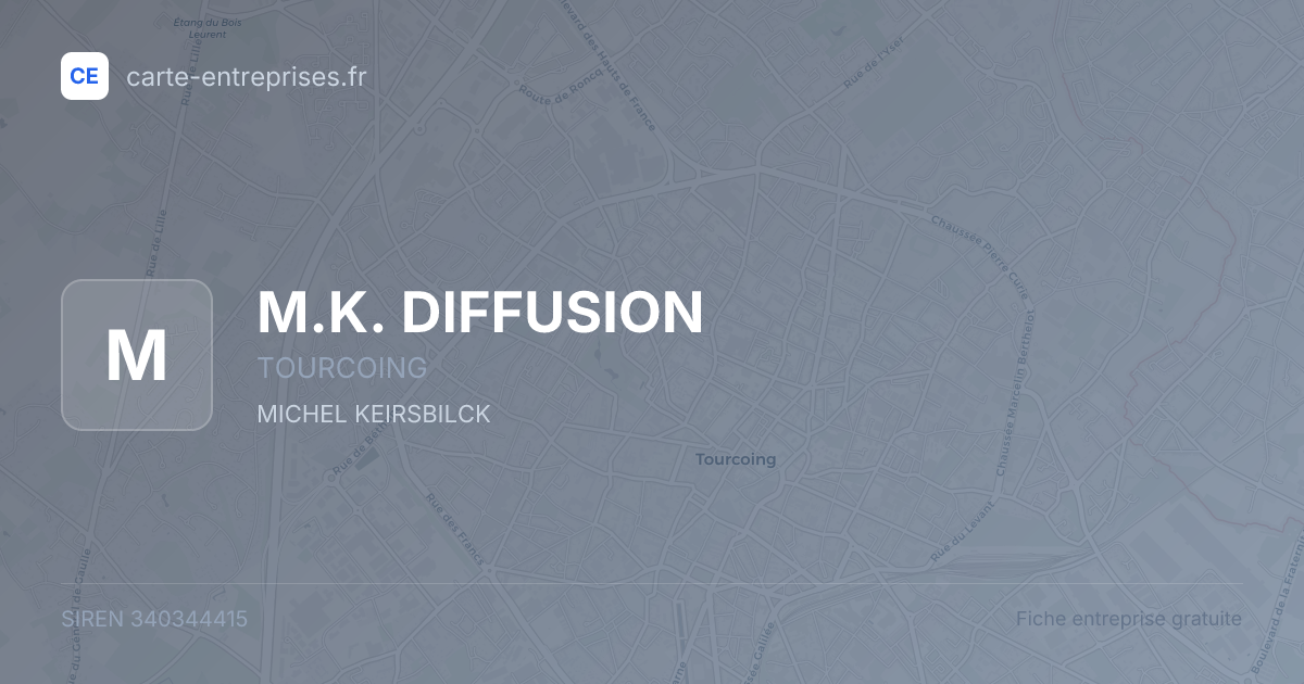 M.K. DIFFUSION — 340344415 — fiche entreprise
