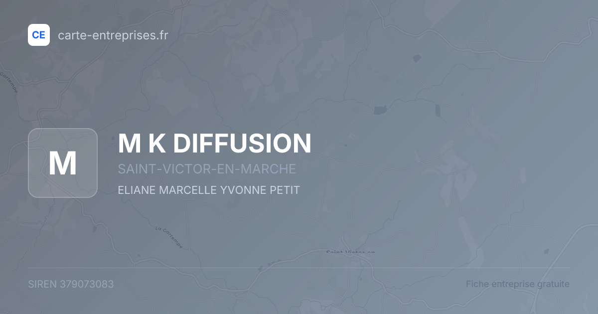 M K DIFFUSION — 379073083 — fiche entreprise