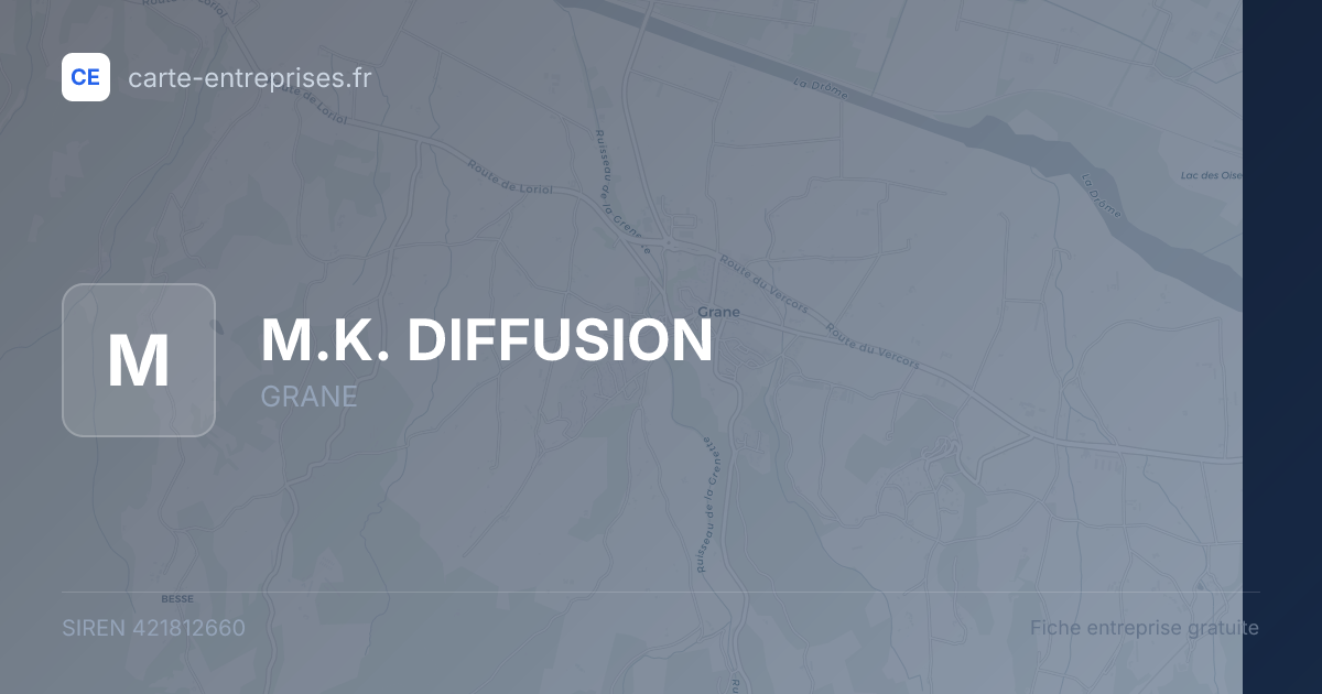 M.K. DIFFUSION — 421812660 — fiche entreprise