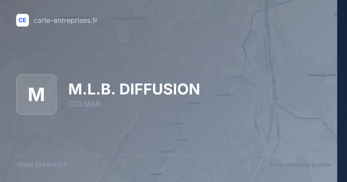 M.L.B. DIFFUSION — 394404073 — fiche entreprise