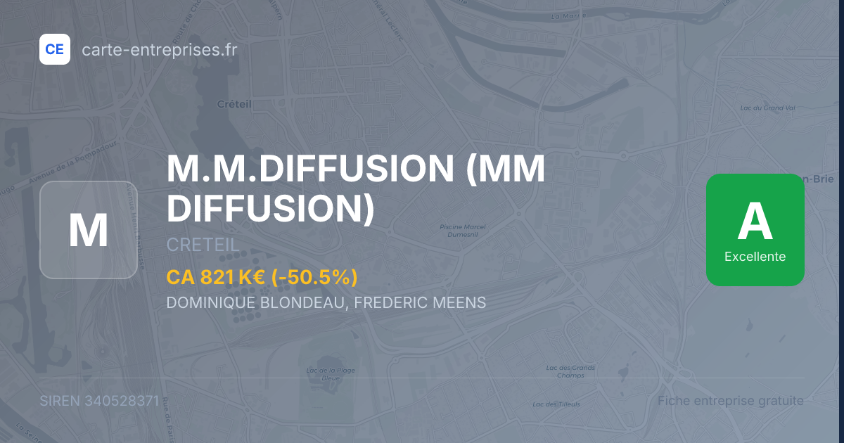 M.M.DIFFUSION (MM DIFFUSION) — 340528371 — fiche entreprise