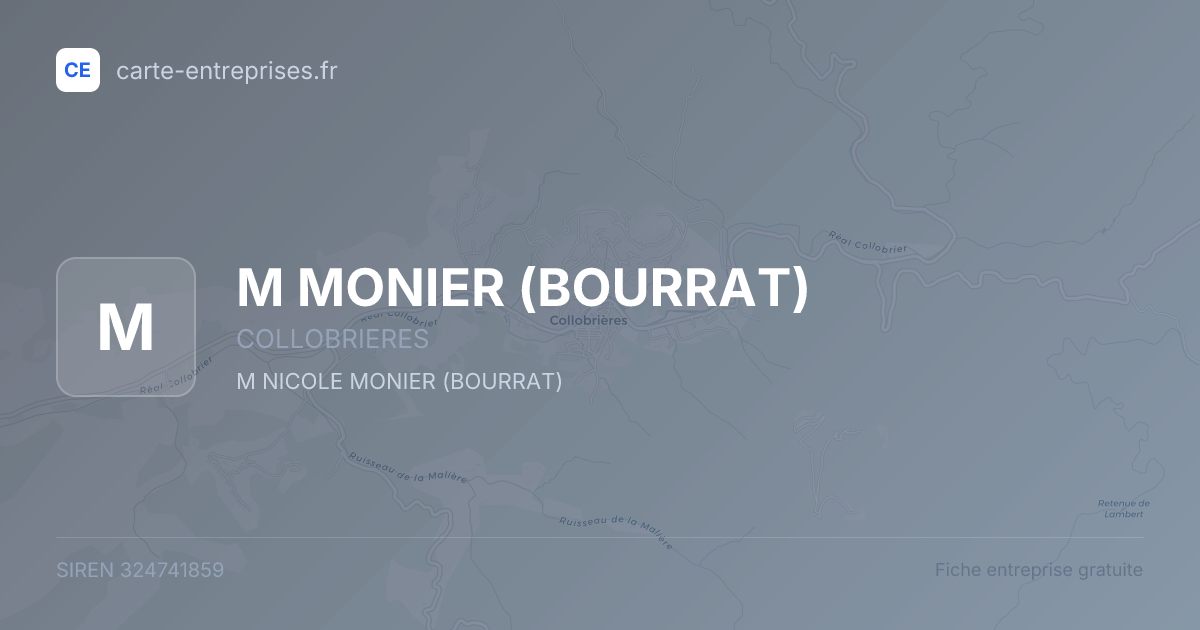 M MONIER (BOURRAT) — 324741859 — fiche entreprise