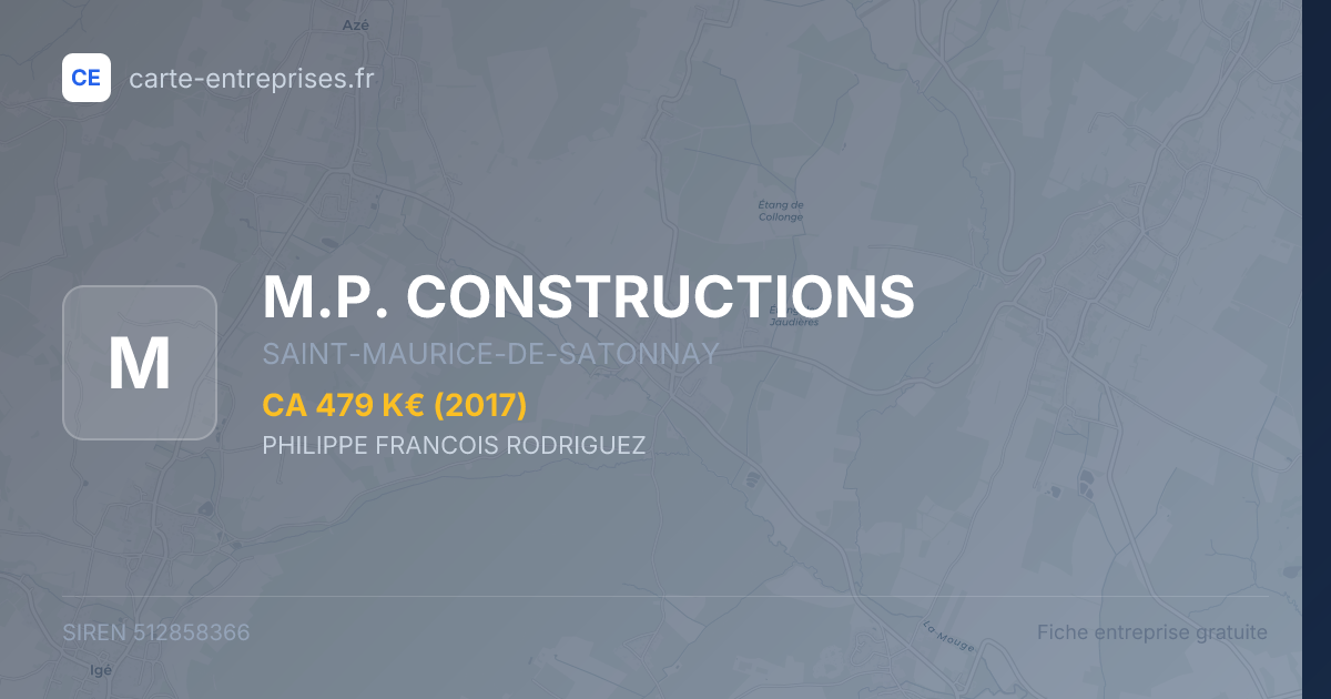 M.P. CONSTRUCTIONS — 512858366 — fiche entreprise