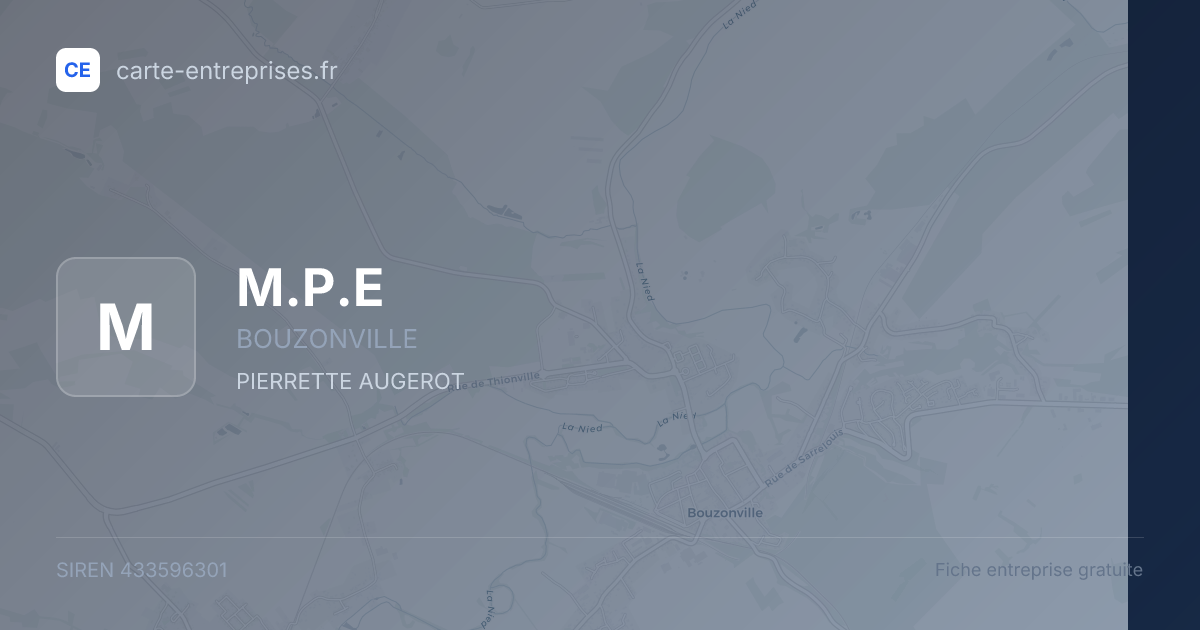M.P.E — 433596301 — fiche entreprise