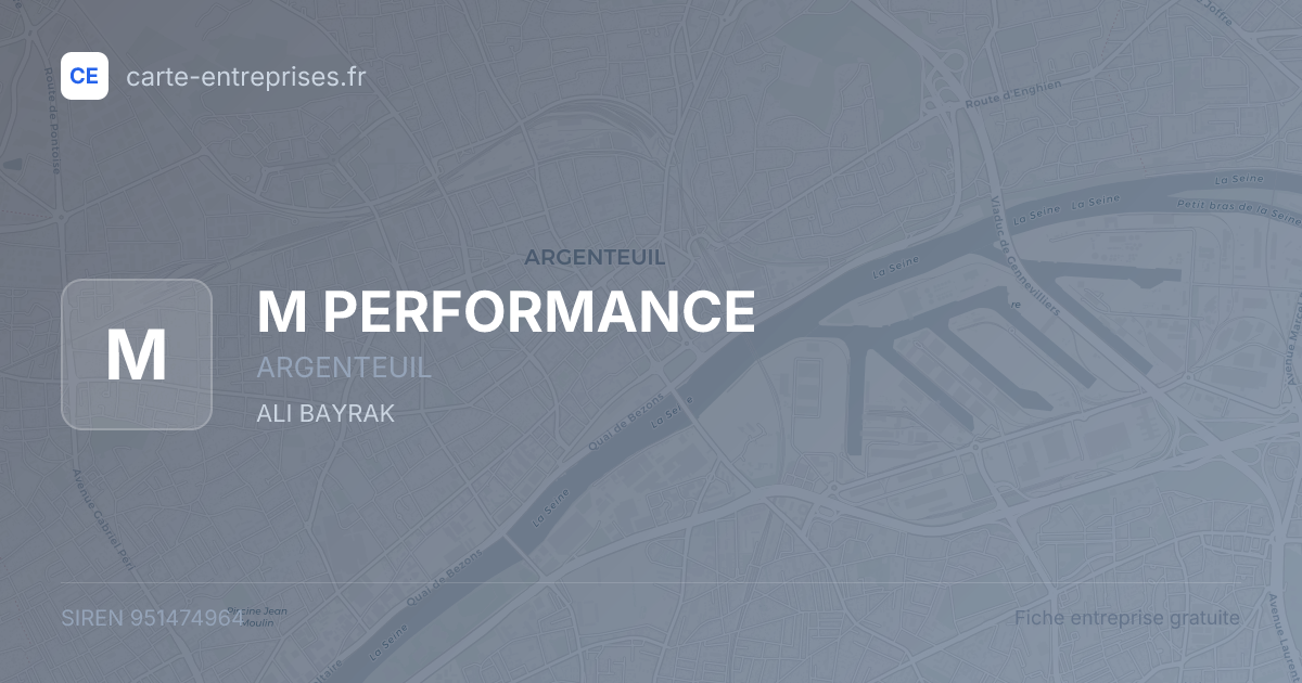 M PERFORMANCE — 951474964 — fiche entreprise
