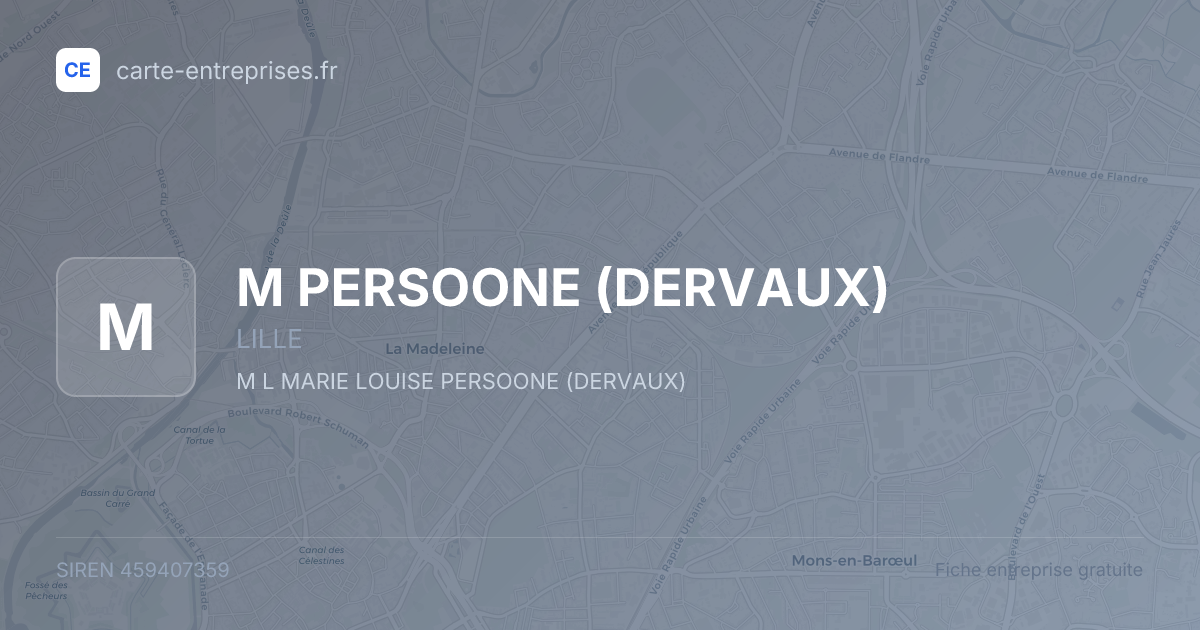 M PERSOONE (DERVAUX) — 459407359 — fiche entreprise