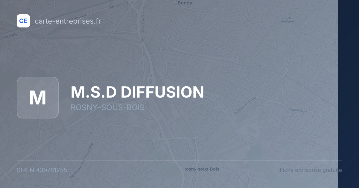 M.S.D DIFFUSION — 439761255 — fiche entreprise