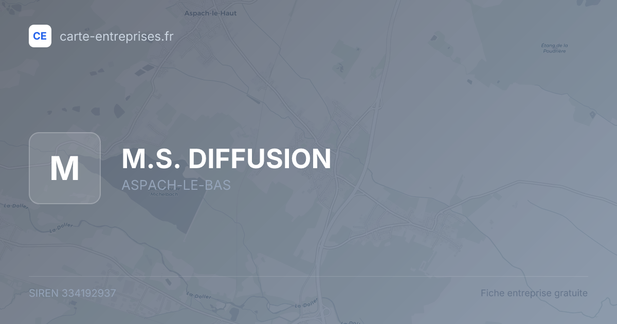 M.S. DIFFUSION — 334192937 — fiche entreprise
