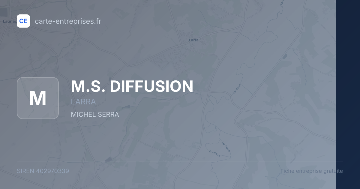 M.S. DIFFUSION — 402970339 — fiche entreprise