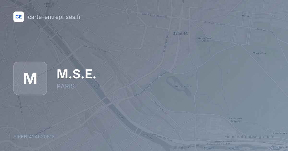 M.S.E. — 424620813 — fiche entreprise