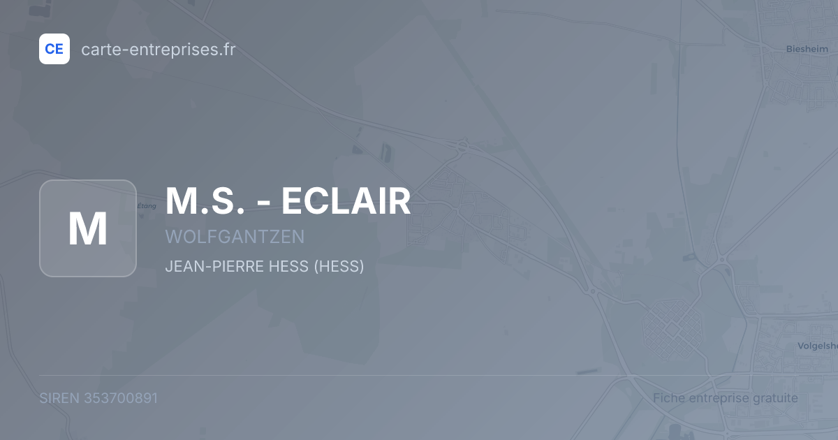 M.S. - ECLAIR — 353700891 — fiche entreprise