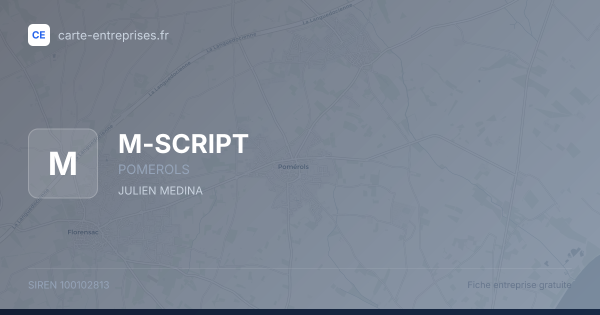 M-SCRIPT — 100102813 — fiche entreprise