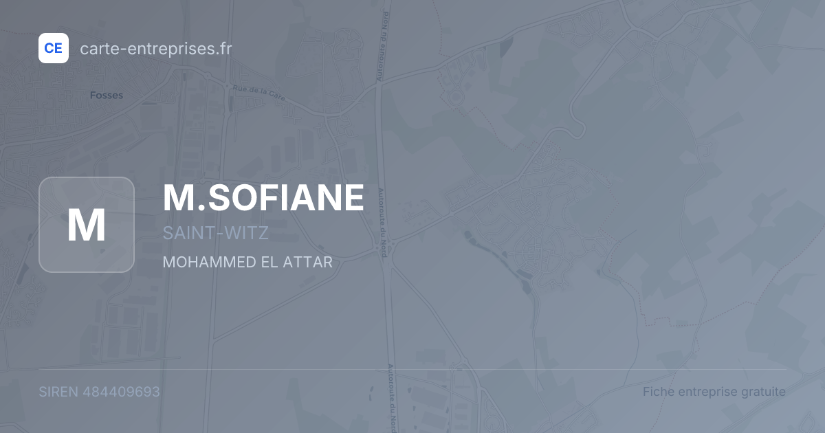 M.SOFIANE — 484409693 — fiche entreprise